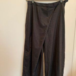 Eileen Fisher Charcoal Gray Wide Leg Sarong Pant